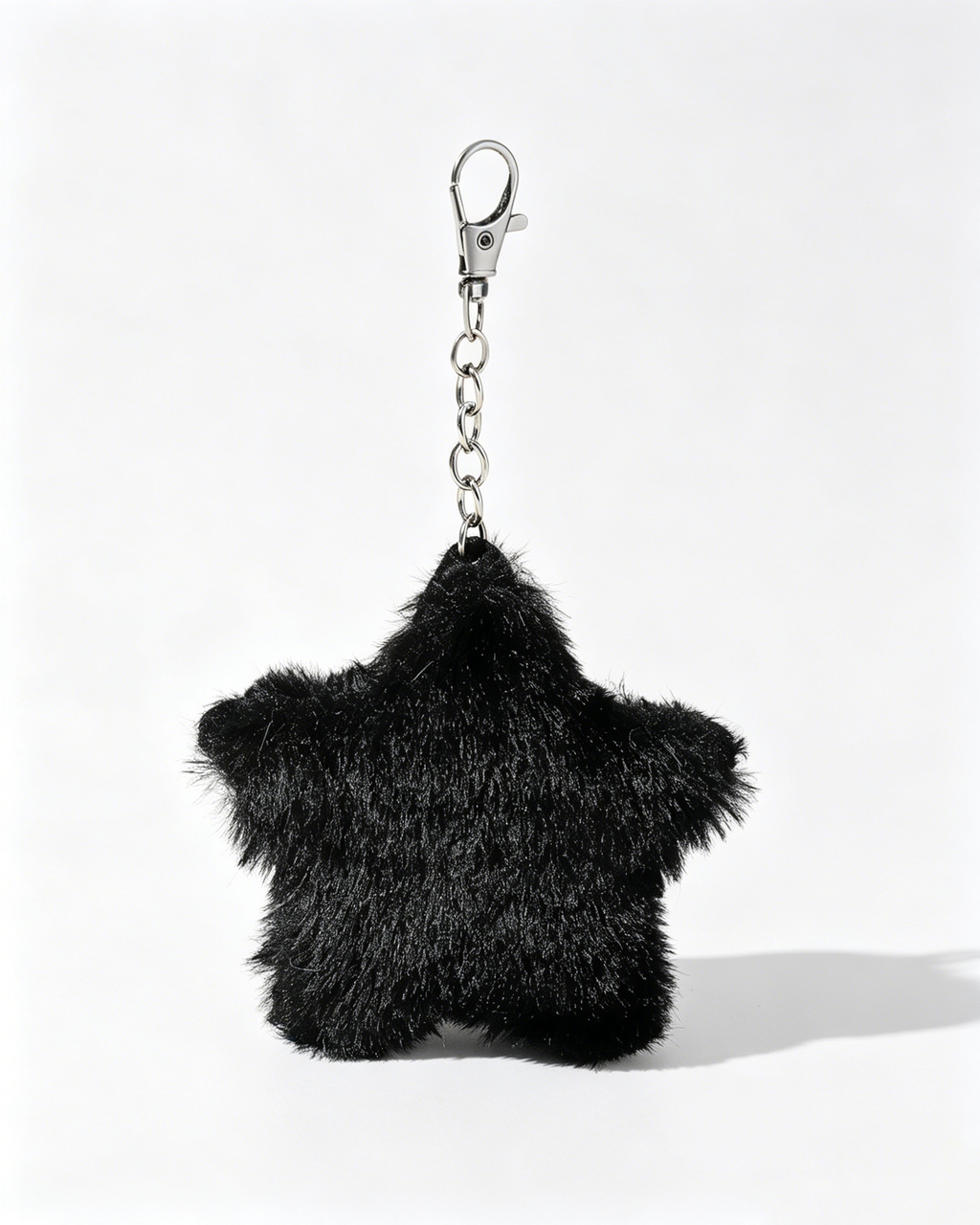 Wholesale Black Faux Fur Star Keychain Daily Y2K Bag Charm SP182
