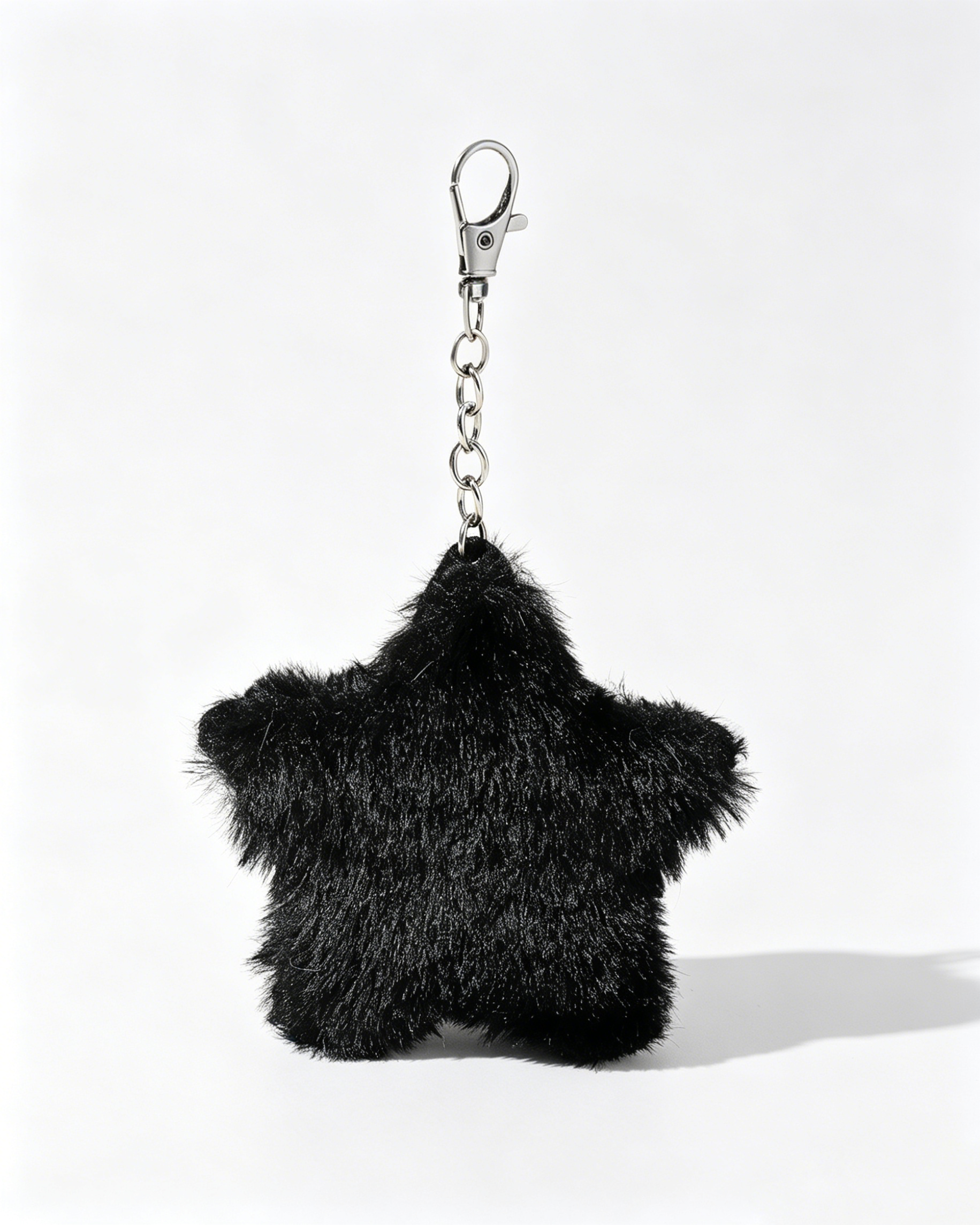 Wholesale Black Faux Fur Star Keychain Daily Y2K Bag Charm SP182