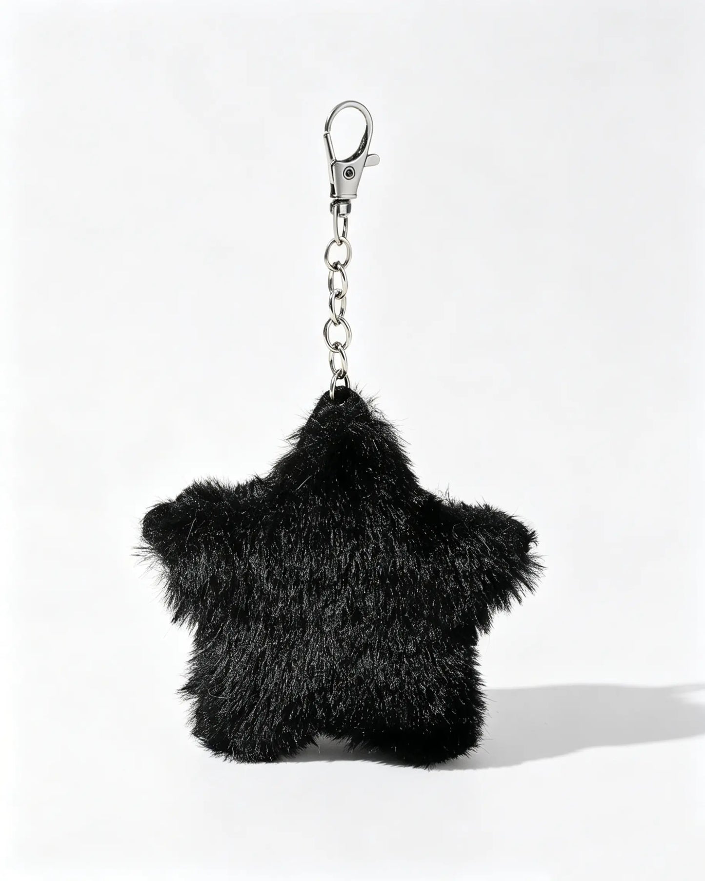 Black Faux Fur Star Keychain Daily Y2K Bag Charm SP182