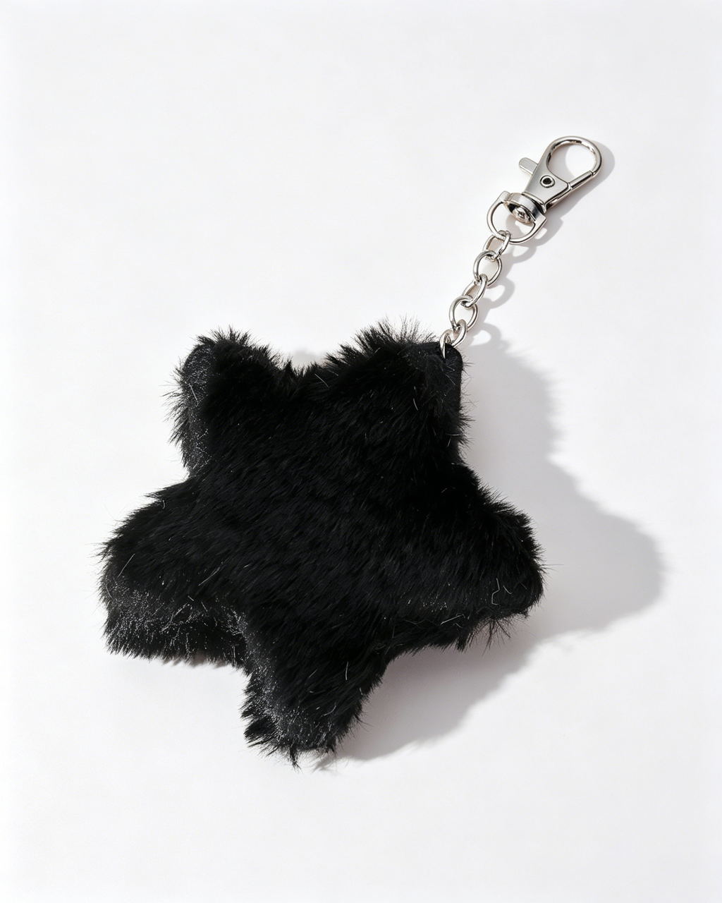 Wholesale Black Faux Fur Star Keychain Daily Y2K Bag Charm SP182