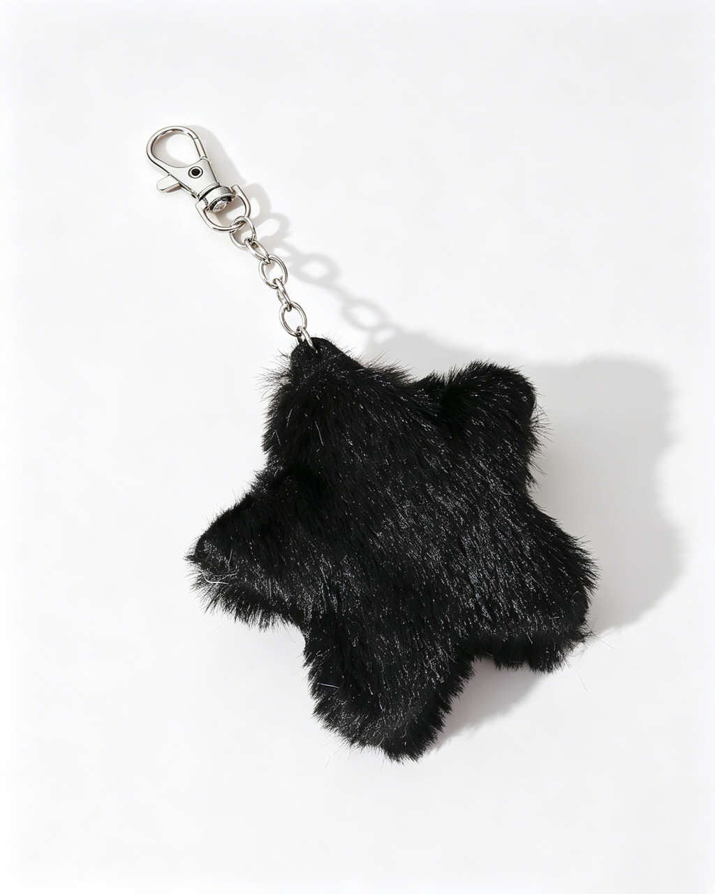 Wholesale Black Faux Fur Star Keychain Daily Y2K Bag Charm SP182