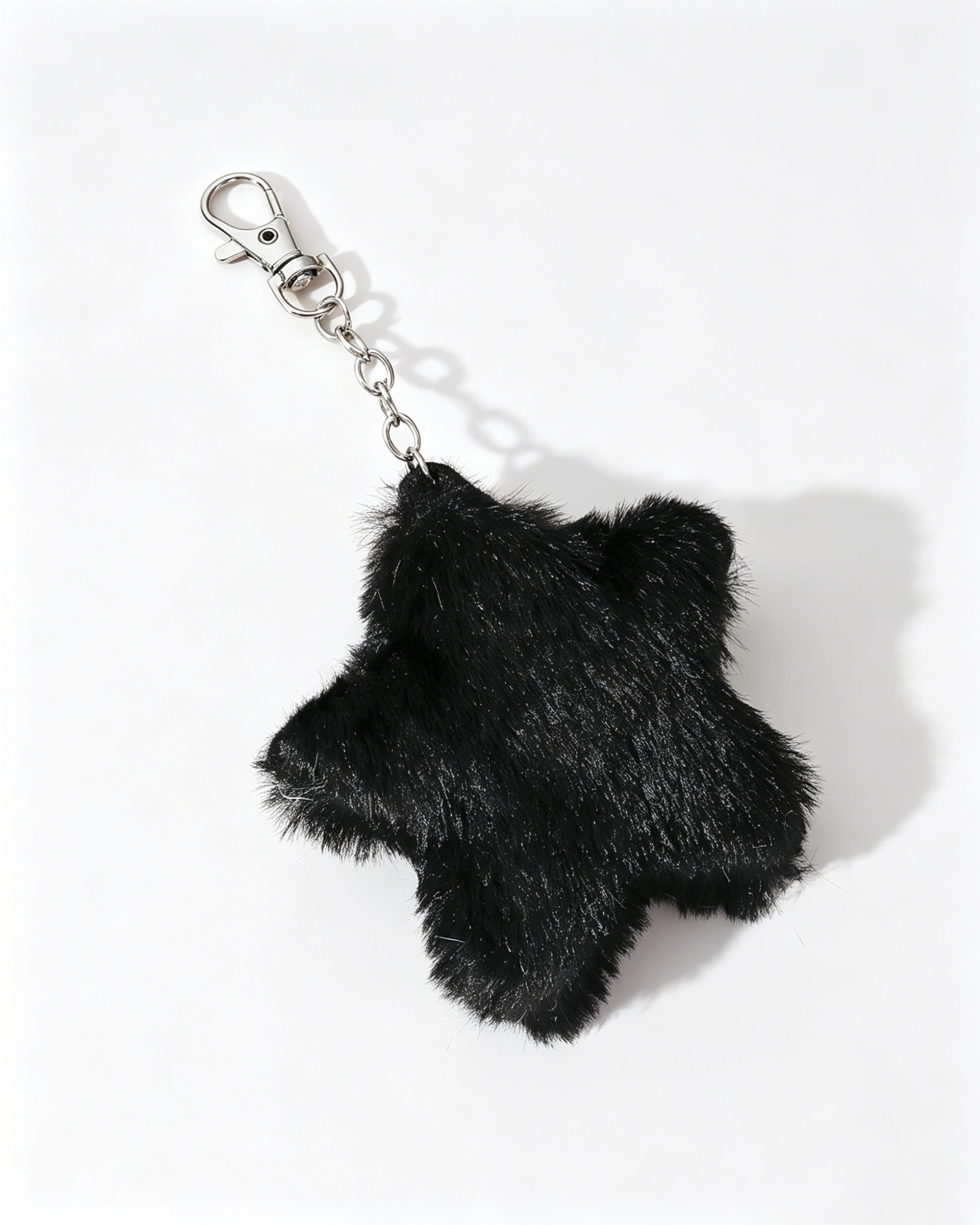 Wholesale Black Faux Fur Star Keychain Daily Y2K Bag Charm SP182