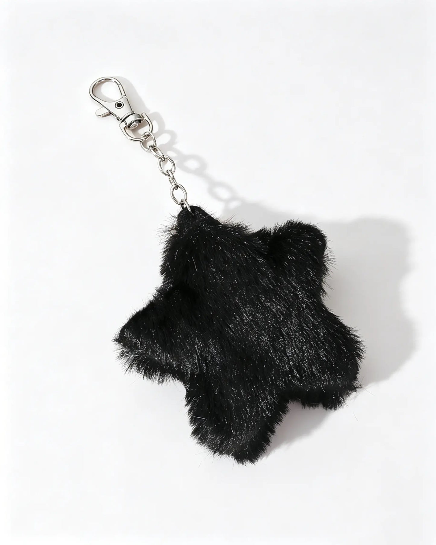 Black Faux Fur Star Keychain Daily Y2K Bag Charm SP182