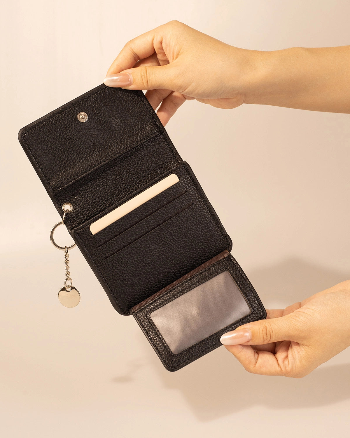 Black Fold Card Holder Daily Minimalist Wallet SP236