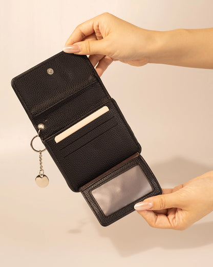 Black Fold Card Holder Daily Minimalist Wallet SP236