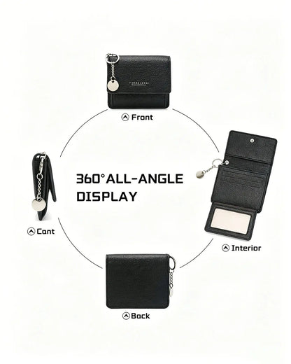 Black Fold Card Holder Daily Minimalist Wallet SP236