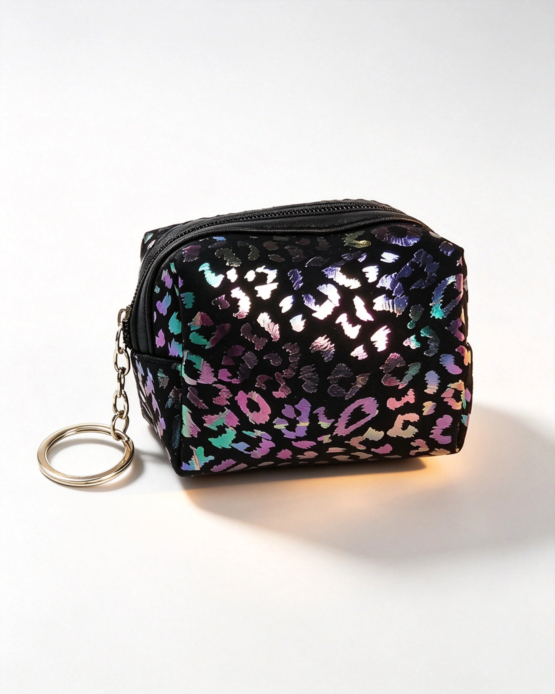 Wholesale Black Iridescent Leopard Pouch Daily Y2K Keychain Bag SP151