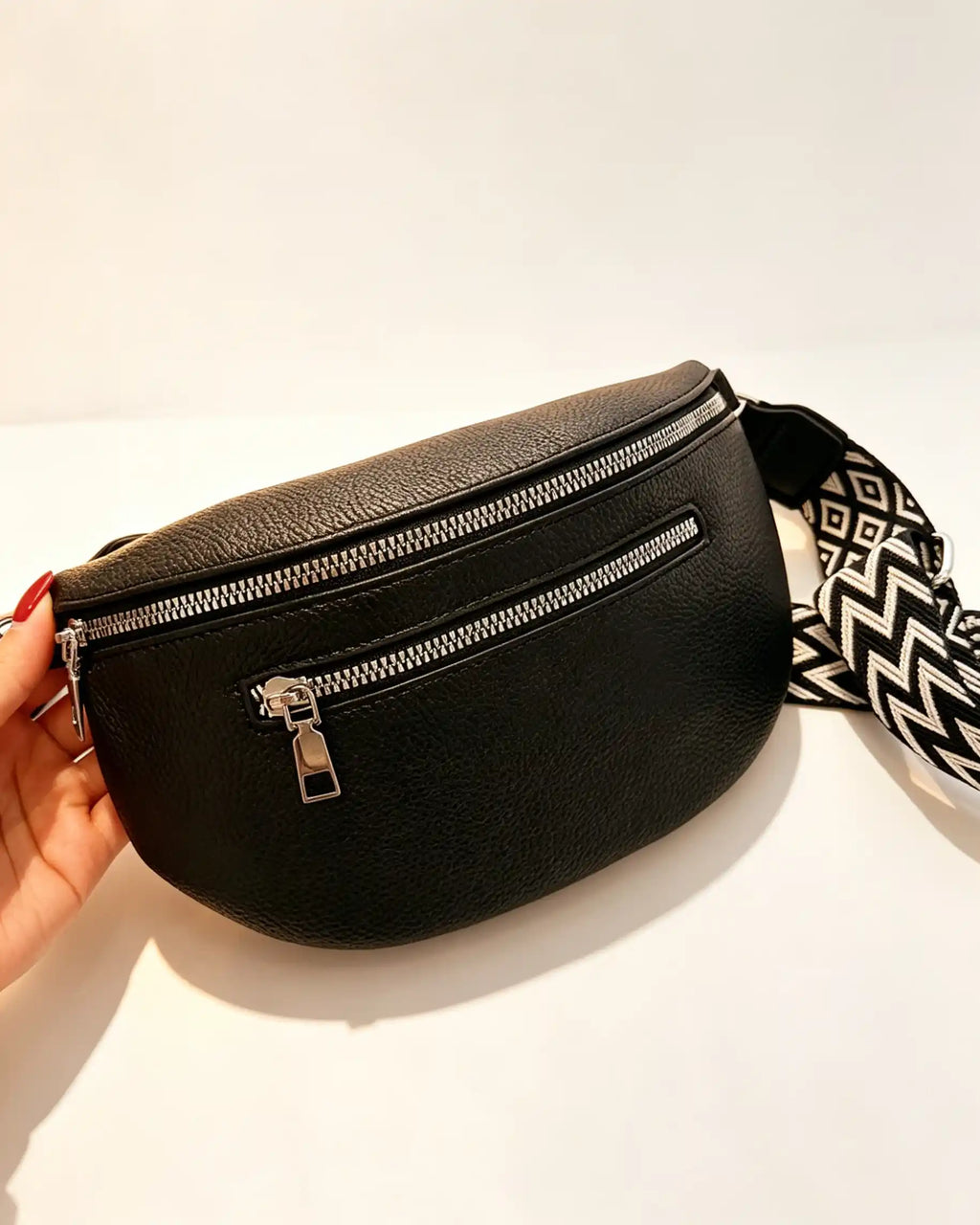 Wholesale Black Litchi Grain Fanny Pack SP139