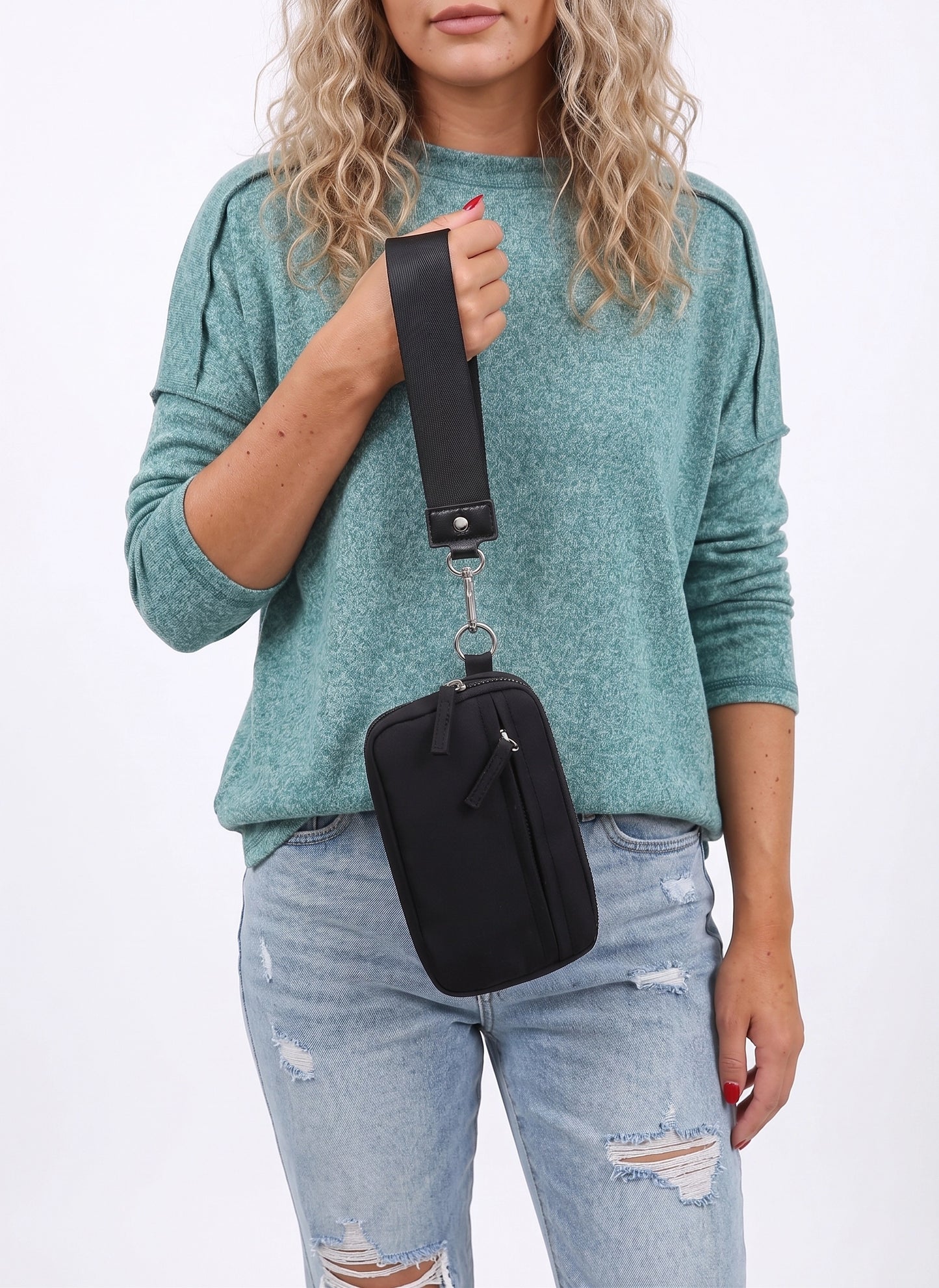 Black Multi-zip Waterproof Pouch Travel ID Wristlet Wallet SP160