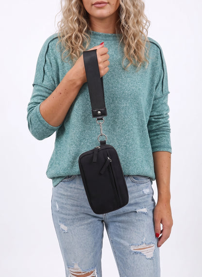 Black Multi-zip Waterproof Pouch Travel ID Wristlet Wallet SP160