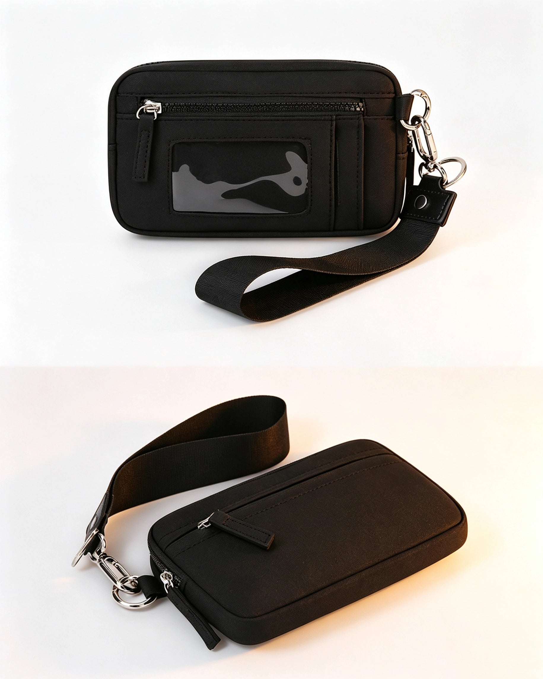 Wholesale Black Multi-zip Waterproof Pouch Travel ID Wristlet Wallet SP160