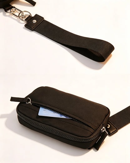 Black Multi-zip Waterproof Pouch Travel ID Wristlet Wallet SP160