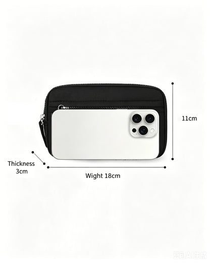 Black Multi-zip Waterproof Pouch Travel ID Wristlet Wallet SP160