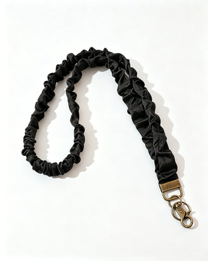 Black Scrunchie Lanyard Strap Daily Basic Accessory SP215