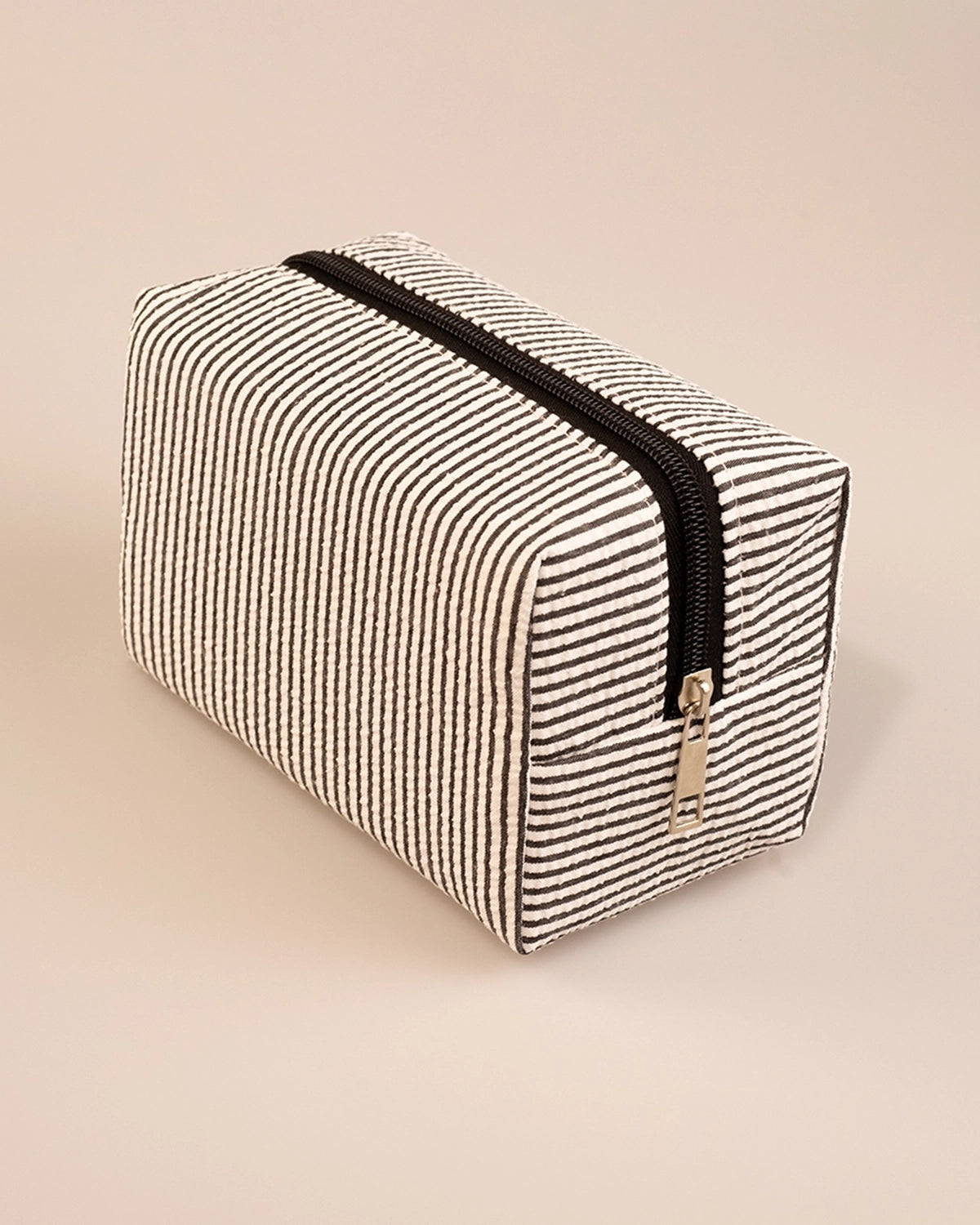 Black Striped Makeup Pouch Casual Toiletry Bag SP262