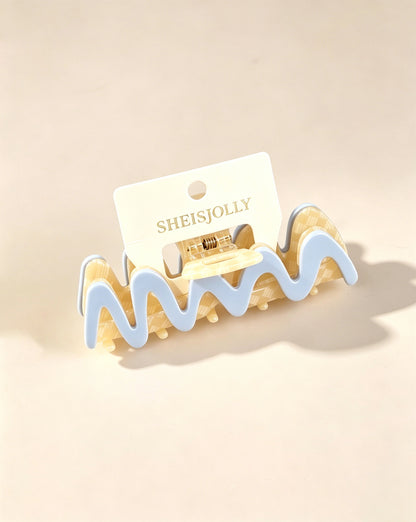 Blue Checkered Wavy Claw Daily Accessory SP229