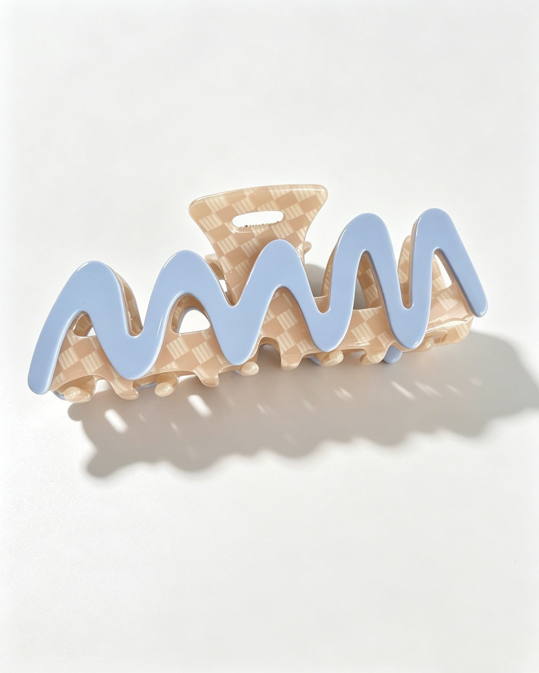 Wholesale Blue Checkered Wavy Claw Daily Accessory SP229