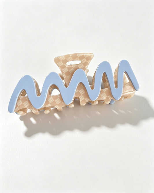 Wholesale Blue Checkered Wavy Claw Daily Accessory SP229