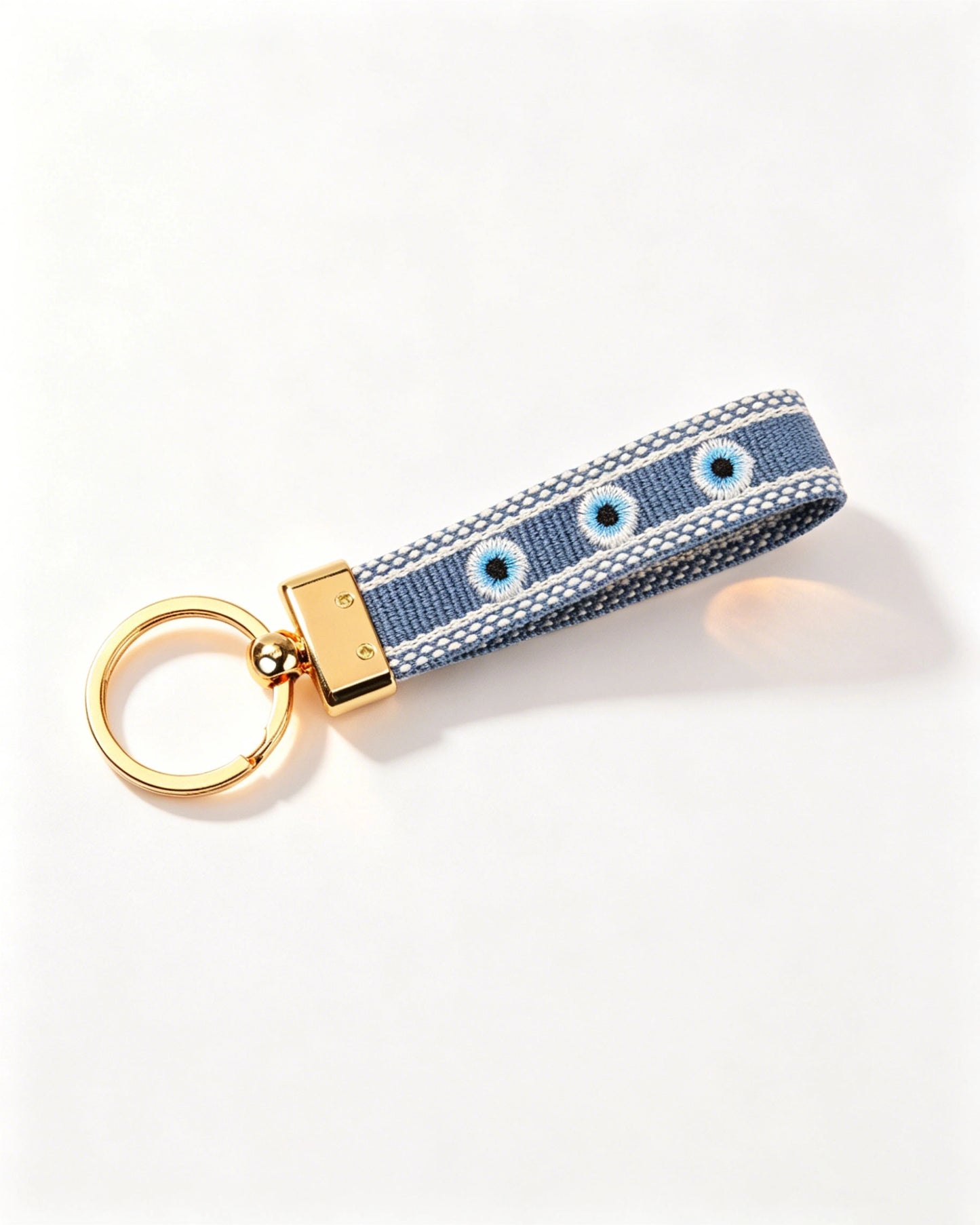 Blue Evil Eye Wristlet Daily Embroidered Keychain Charm SP192