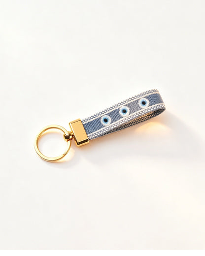 Blue Evil Eye Wristlet Daily Embroidered Keychain Charm SP192