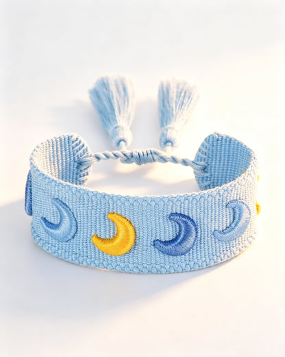 Blue Moon Tassel Bracelet Embroidered Casual Boho Accessory SP201