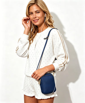 Wholesale Blue Waterproof Headphone Crossbody Daily Phone Pouch SP147