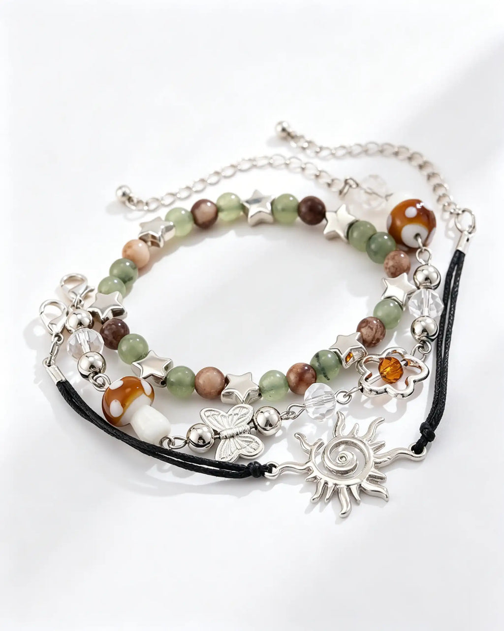 Wholesale Boho Green 3 Layered Bracelet SP116