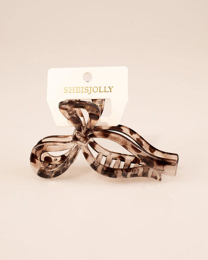 Brown Bow Hair Claw Daily Elegant Accessory SP221