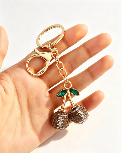 Brown Cherry Football Resin Keychain Sports Bag Charm SP185