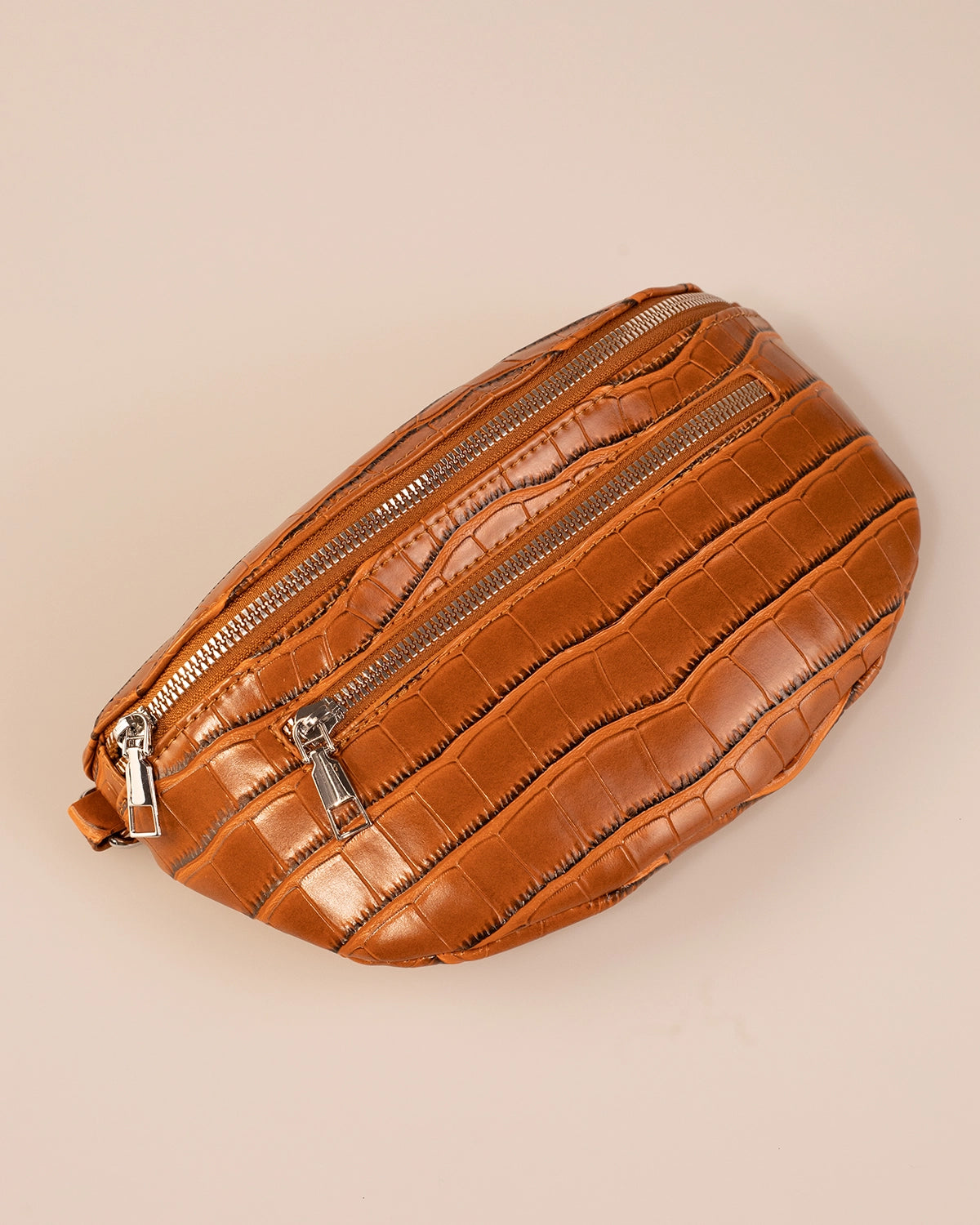 Wholesale Brown Croc PU Sling Bag Casual Boho Accessory SP143
