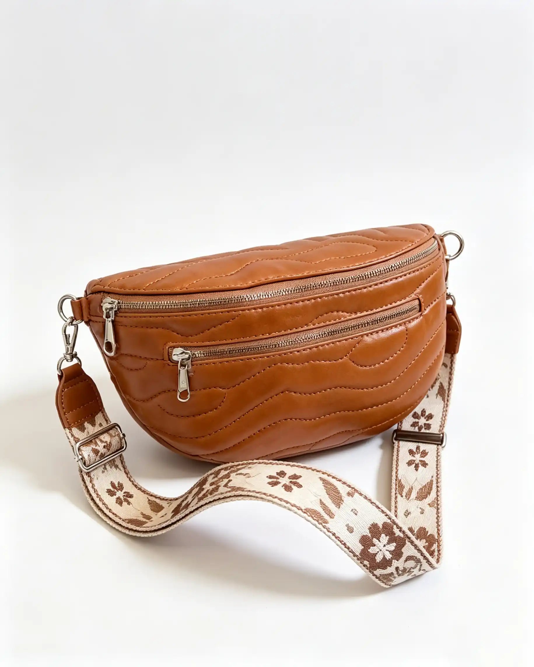 Wholesale Brown Croc PU Sling Bag Casual Boho Accessory SP143