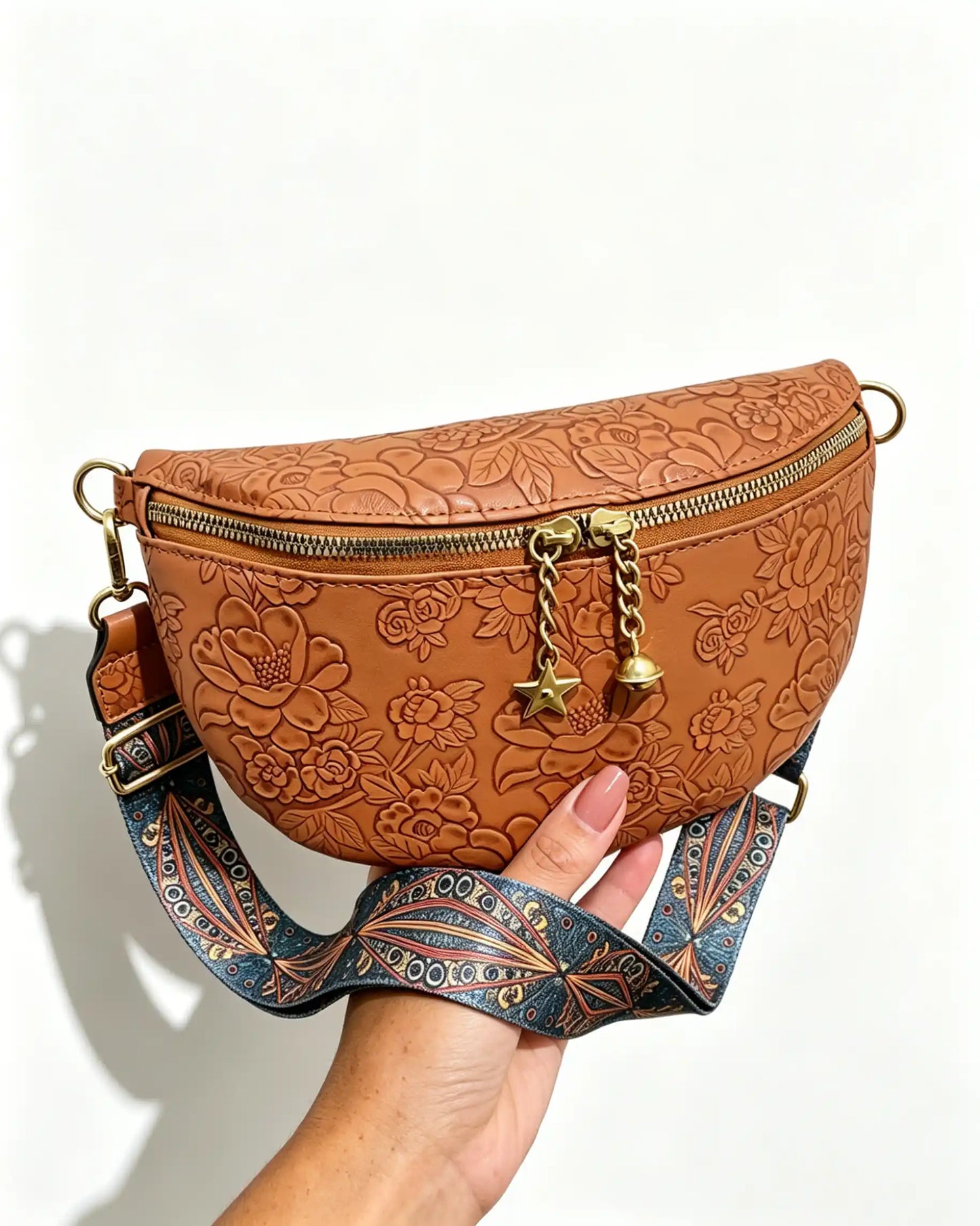 Wholesale Brown Embossed Vintage Fanny Pack SP125