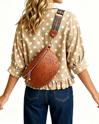 Wholesale Brown Embossed Vintage Fanny Pack SP125