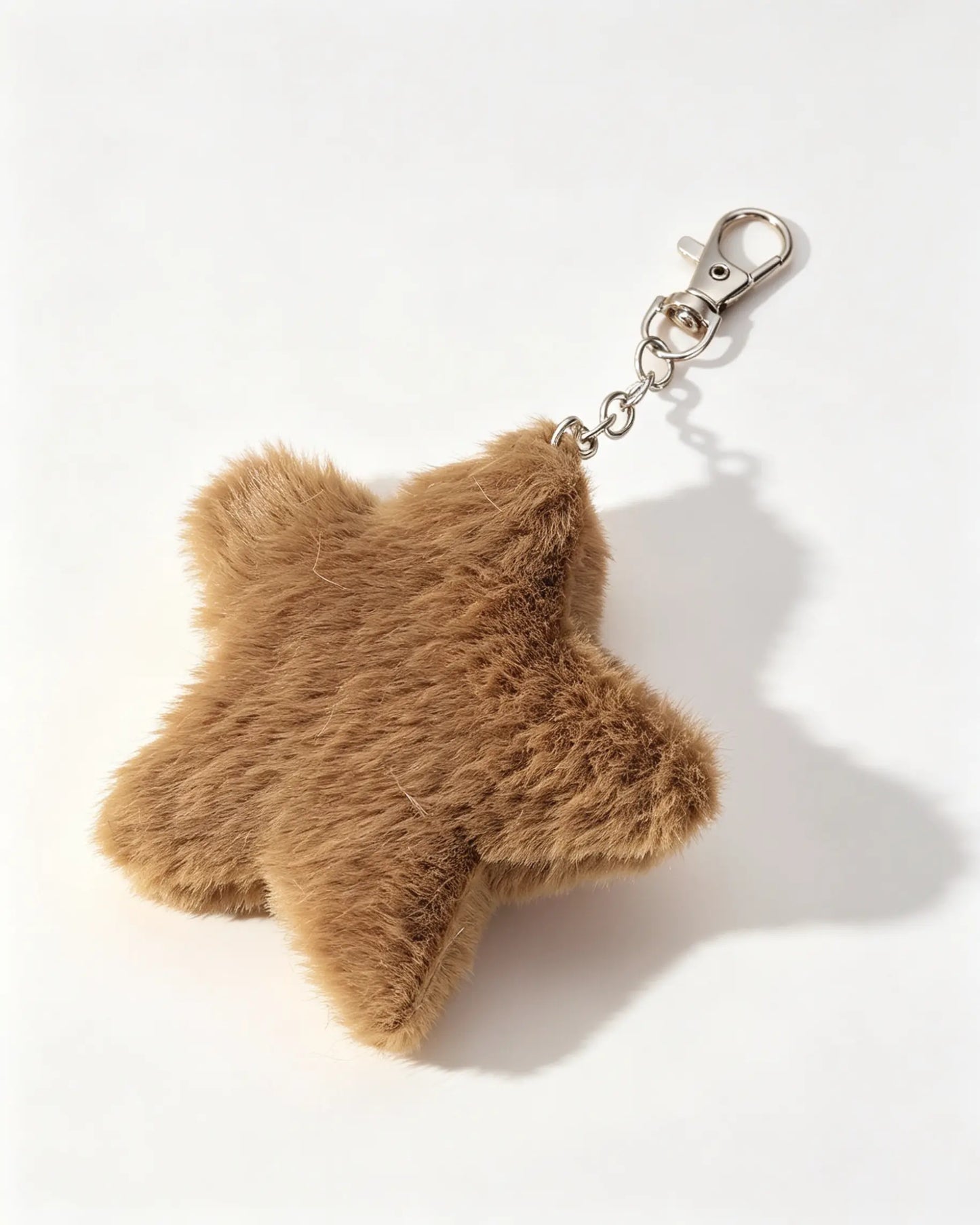 Brown Faux Fur Star Keychain Casual Fluffy Bag Pendant SP183