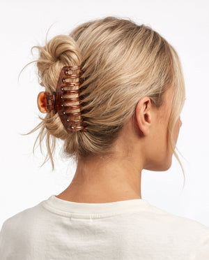 Wholesale Brown Large Arch Hair Claw Casual Accessory SP223