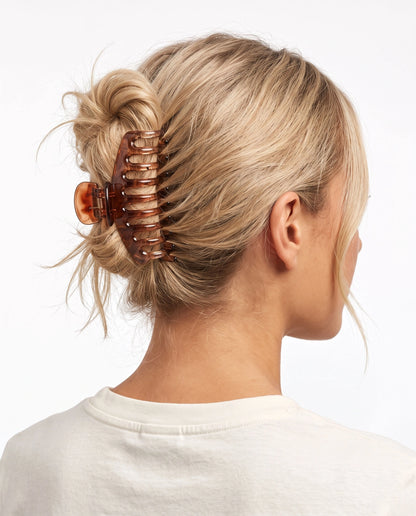 Brown Large Arch Hair Claw Casual Accessory SP223