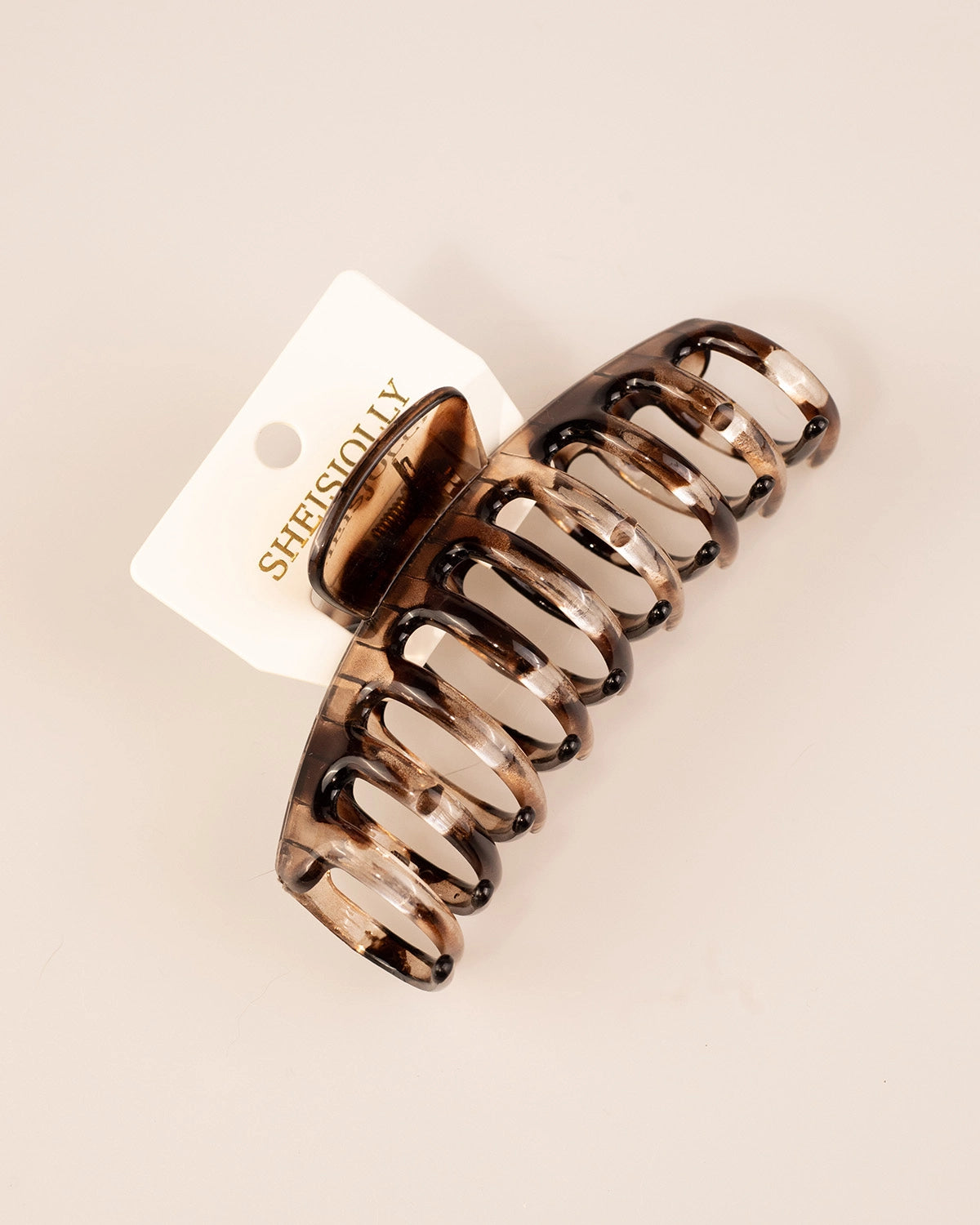 Brown Large Arch Hair Claw Casual Accessory SP223
