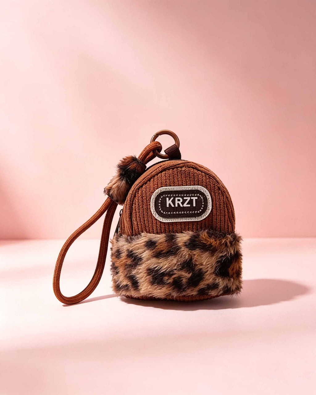 Wholesale Brown Leopard Plush Mini Pouch Daily Y2K Accessory SP165