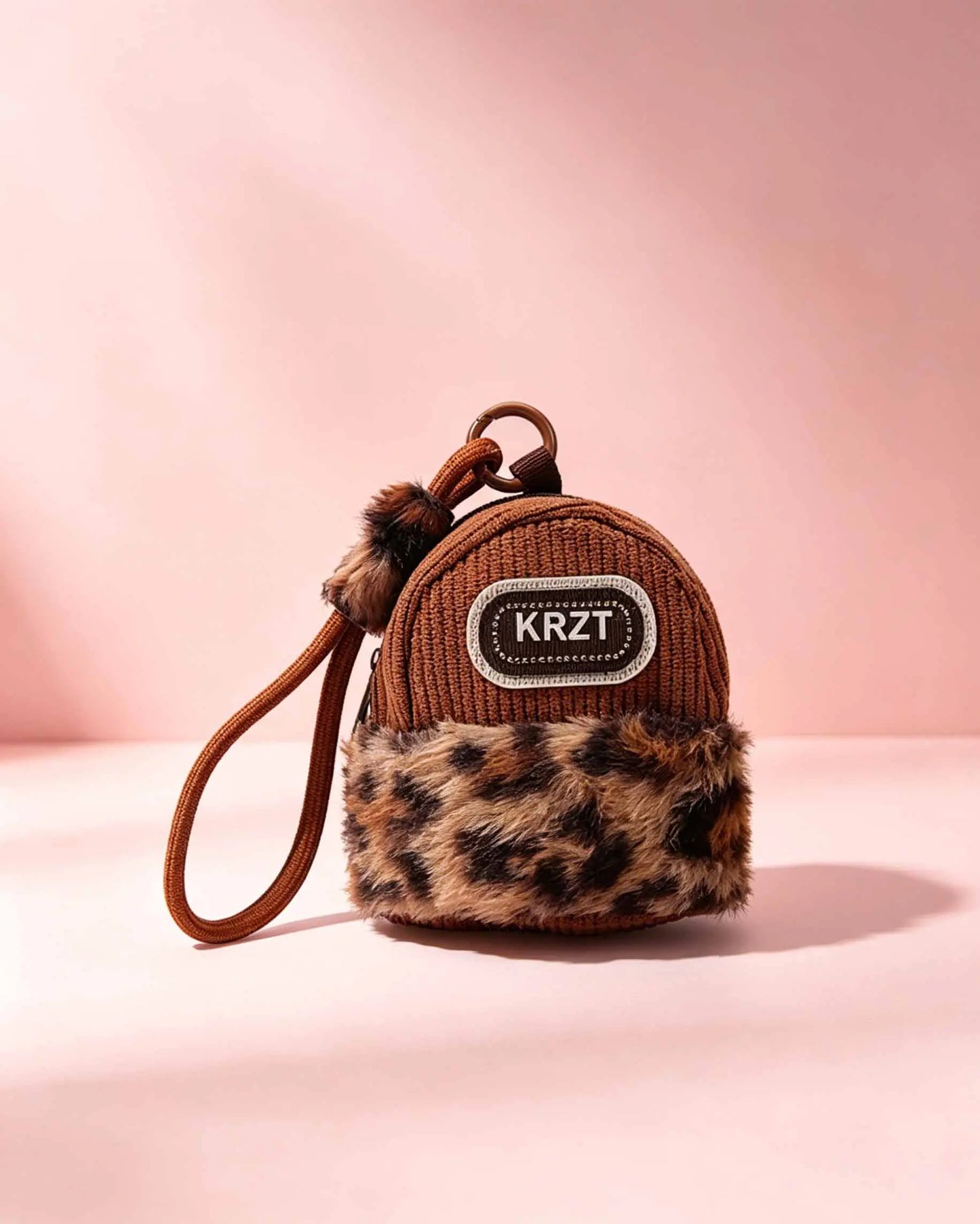 Brown Leopard Plush Mini Pouch Daily Y2K Accessory SP165