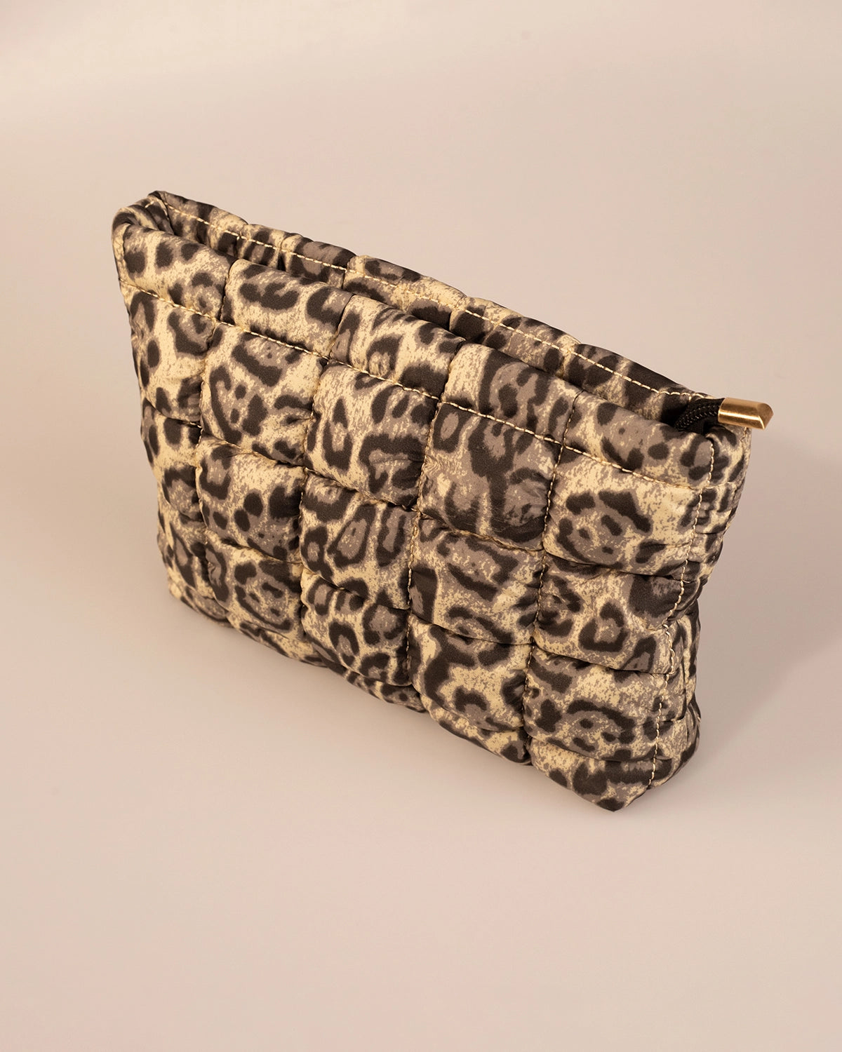 Wholesale Brown Leopard Puffer Cosmetic Bag Daily Organizer SP265