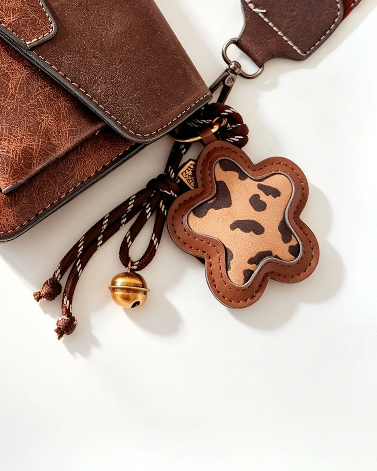 Brown Leopard Star Keychain Daily Bag Charm SP216