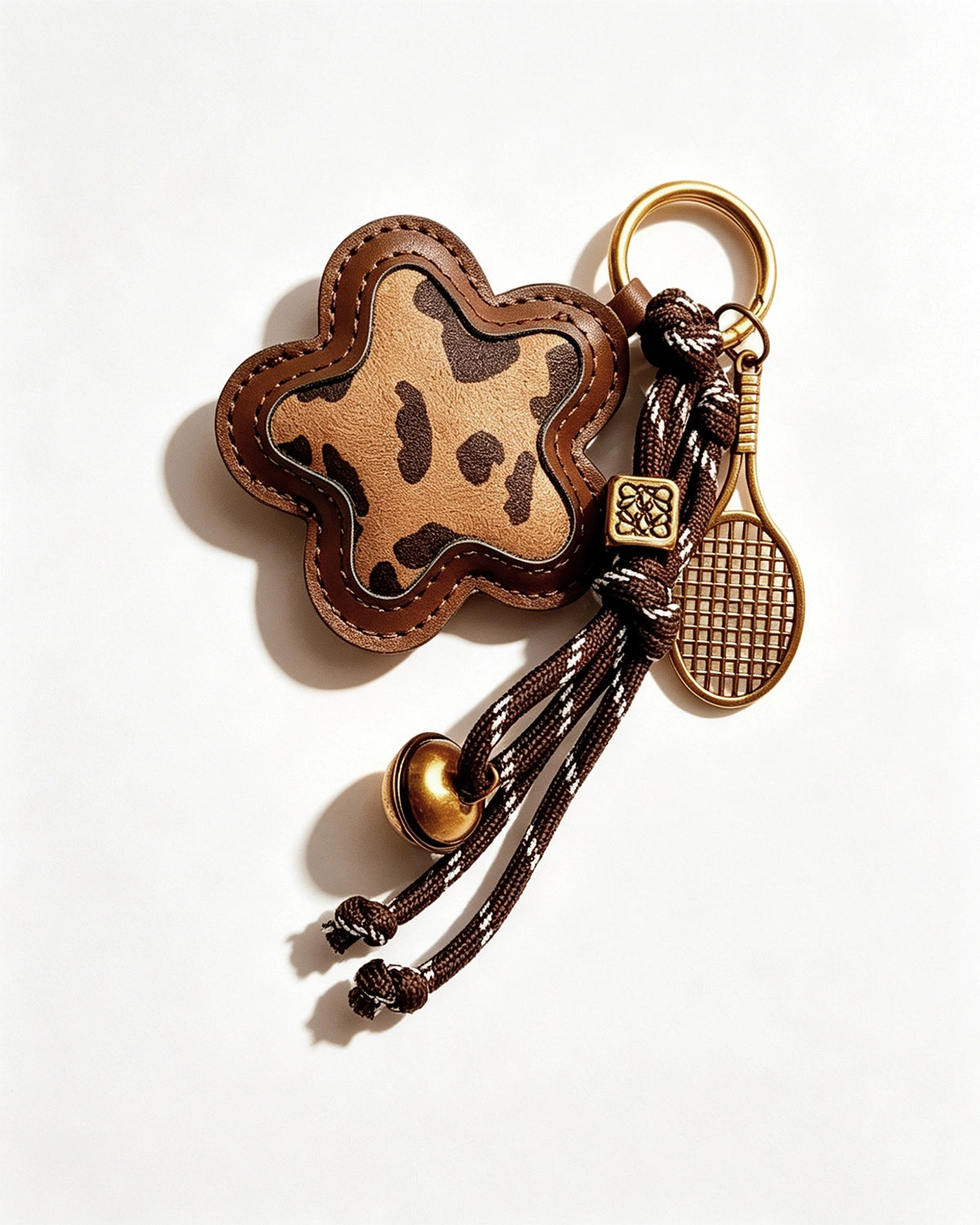 Brown Leopard Star Keychain Daily Bag Charm SP216
