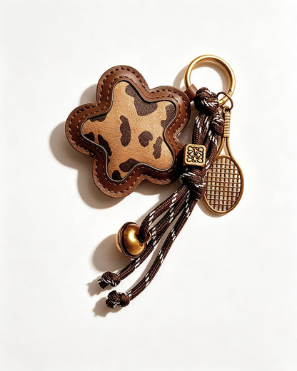 Brown Leopard Star Keychain Daily Bag Charm SP216