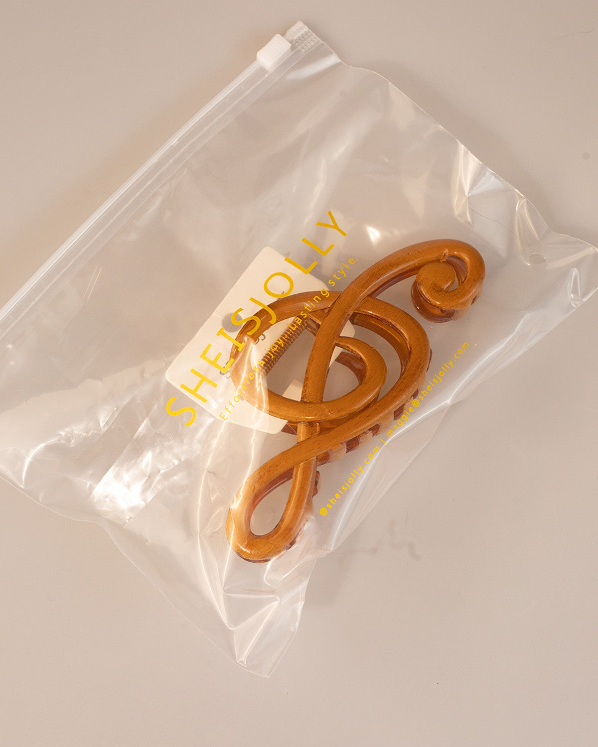 Wholesale Brown Music Note Hair Claw Daily Accessory SP241