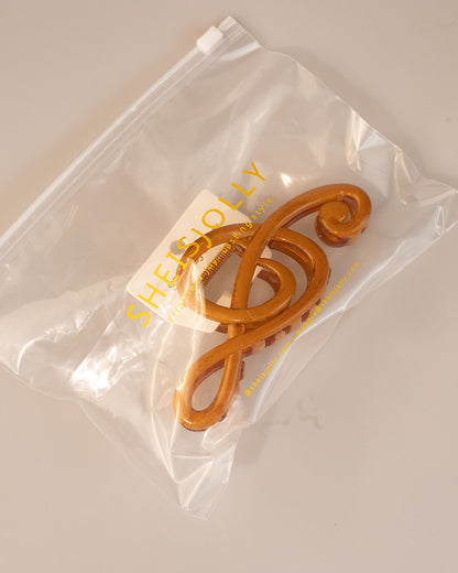 Wholesale Brown Music Note Hair Claw Daily Accessory SP241