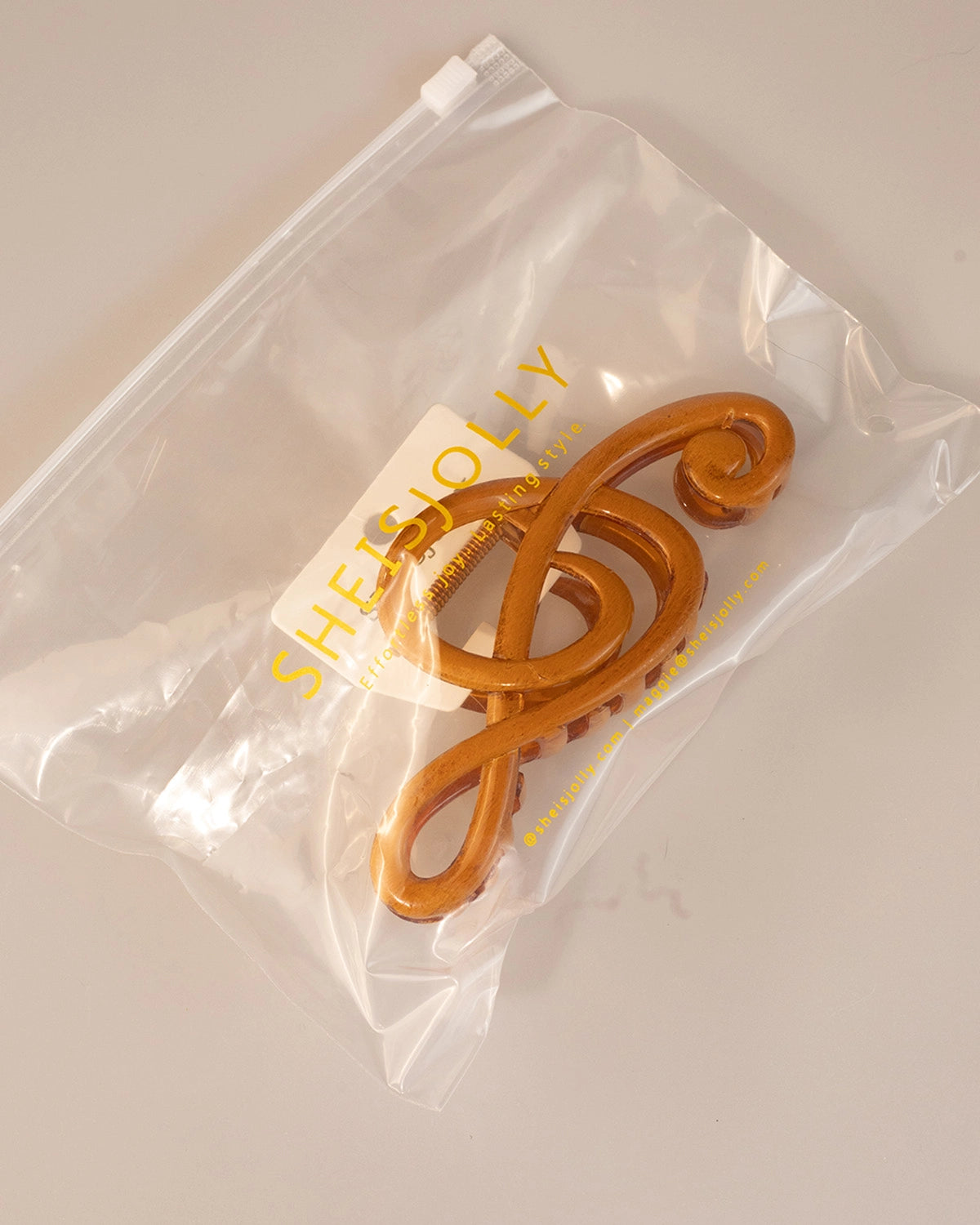 Brown Music Note Hair Claw Daily Accessory SP241