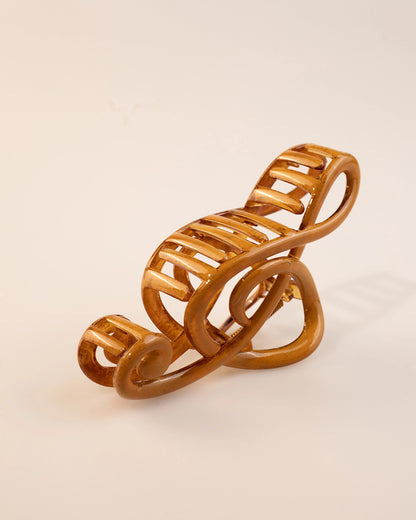 Brown Music Note Hair Claw Daily Accessory SP241