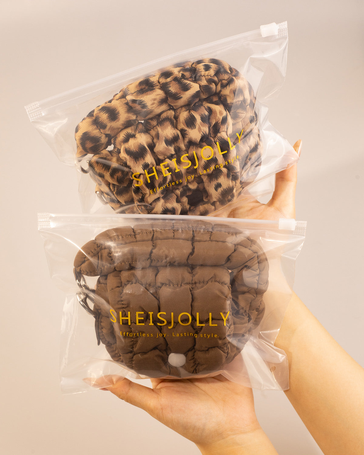 Wholesale Brown Puffer Mini Bag Daily Pouch SP242