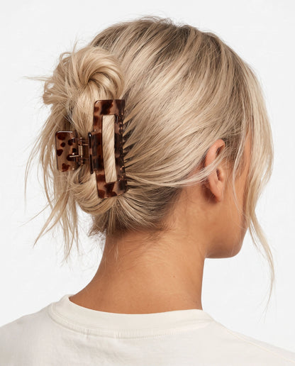 Brown Square Hair Claw Daily Chic Hairclip SP222