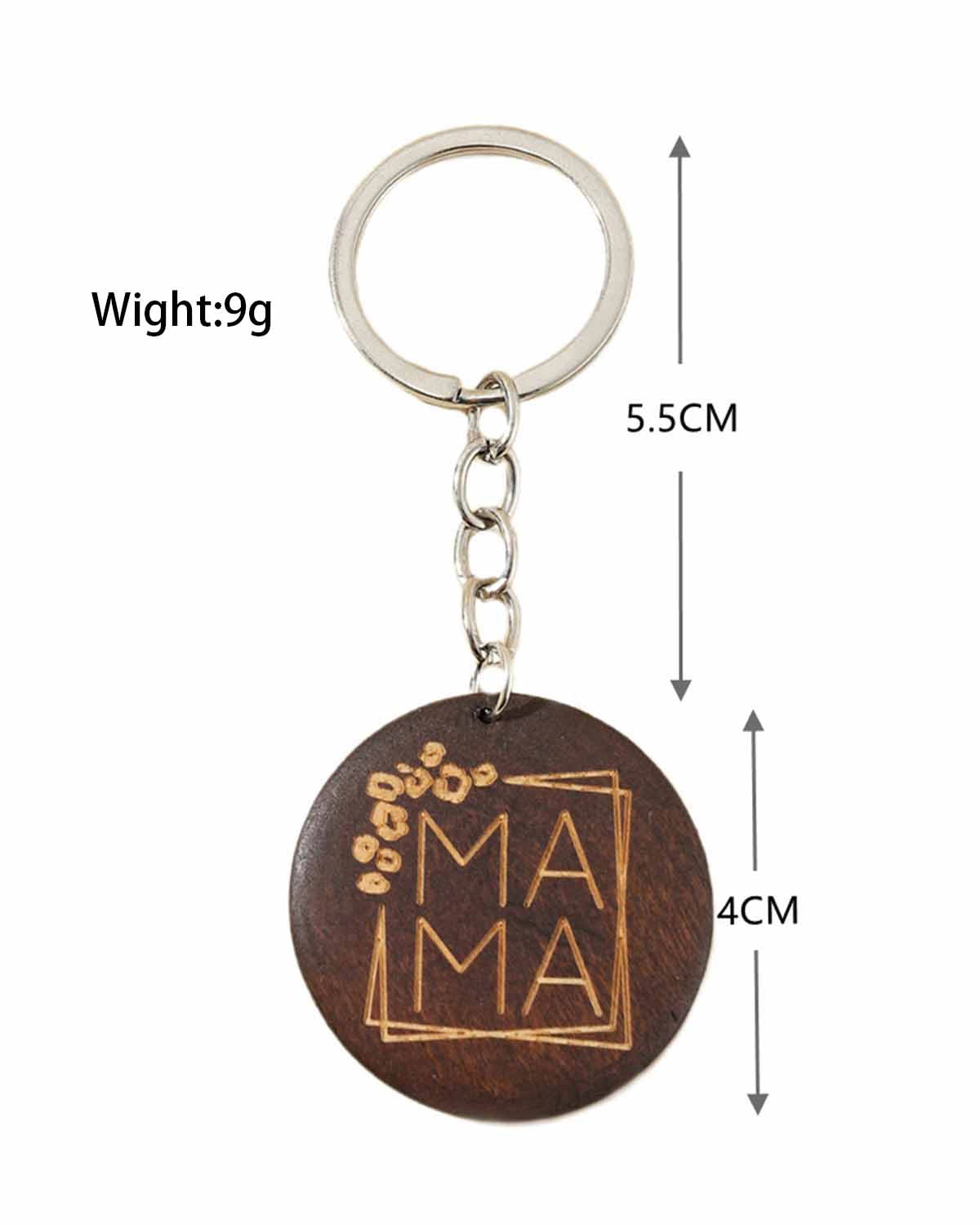 Brown Wooden MAMA Keychain Daily Mom Gift Accessory SP187